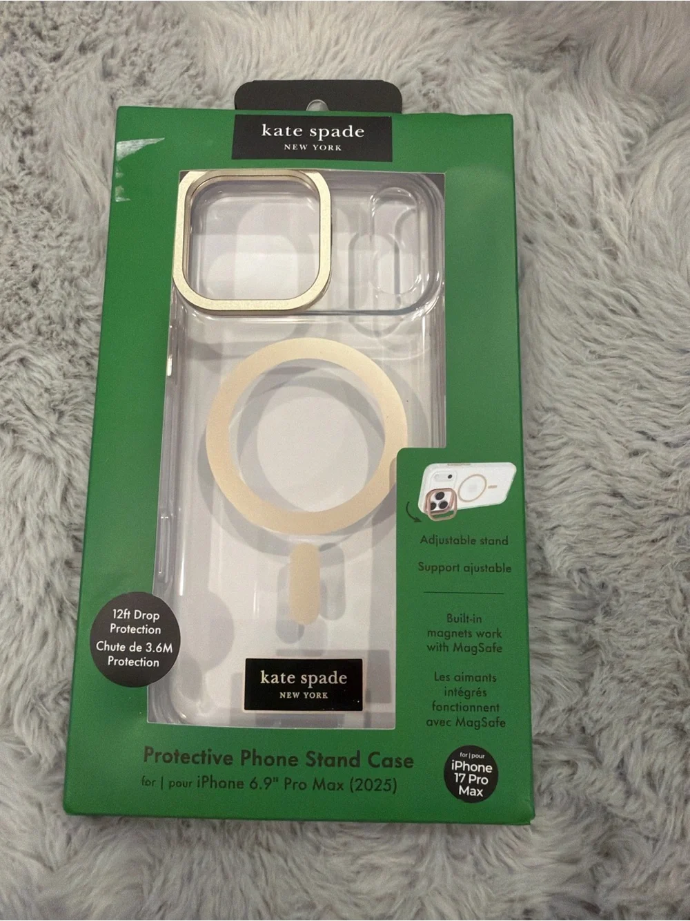17 Pro Max kate spade Clear iPhone Case with Gold Accents